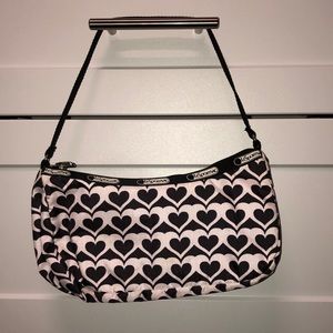Lesportsac black and white heart purse